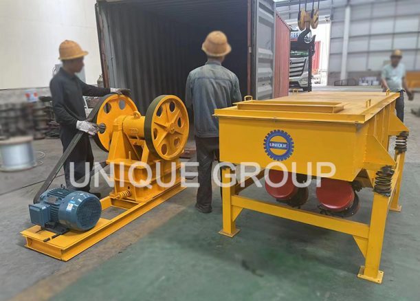 one set 20t/h stone crusher plant is being loaded for shipping to Saudi Arabic