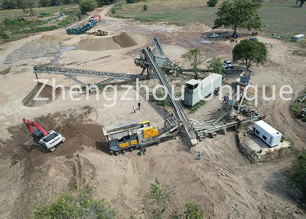 Mobile stone crusher plant start working in Brazil